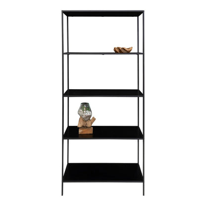 Vita Shelf, 5 shelves, metal, black, 80x36x170 cm