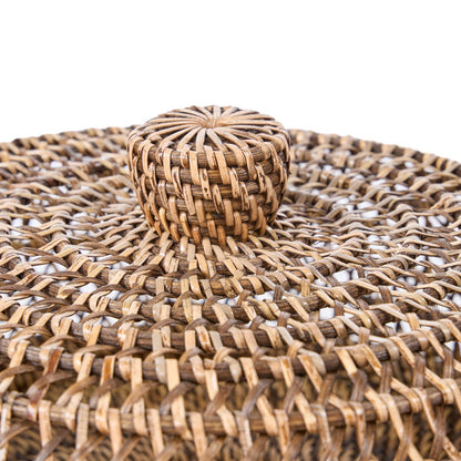 Rattan Food Cover – Large Handwoven Dome, Natural Brown