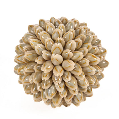 Seashell Ball Decor - Small Coastal Ornament for Shelves
