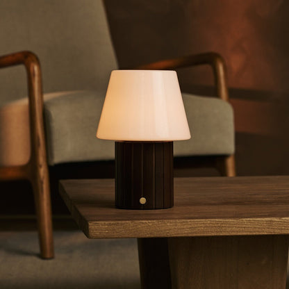 Cordless Table Lamp - Dark Brown Rechargeable Lamp with 3 Light Modes