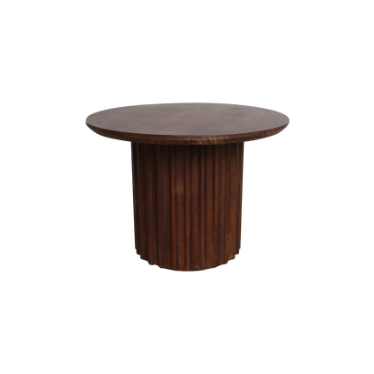 Mango Wood Side Table - Brown Bullnose Accent Table, 55 cm