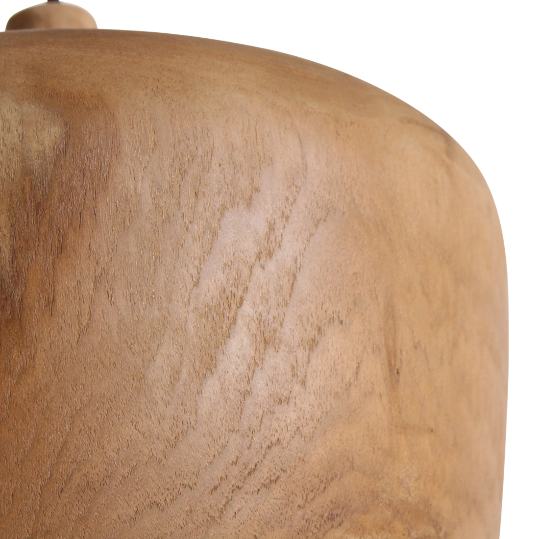 Teak Pendant Lighting Dome - Natural Wood Hanging Lamp