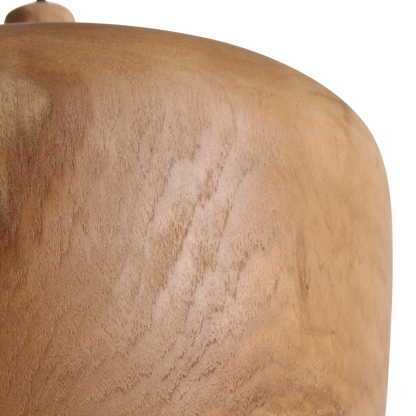 Teak Pendant Lighting Dome - Natural Wood Hanging Lamp