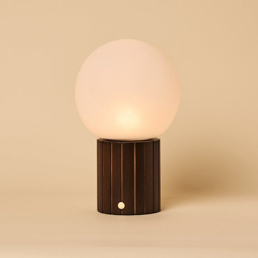 Lampe de table rechargeable Nadine marron foncé | 3 couleurs de lumière, abat-jour modulaire et sans fil