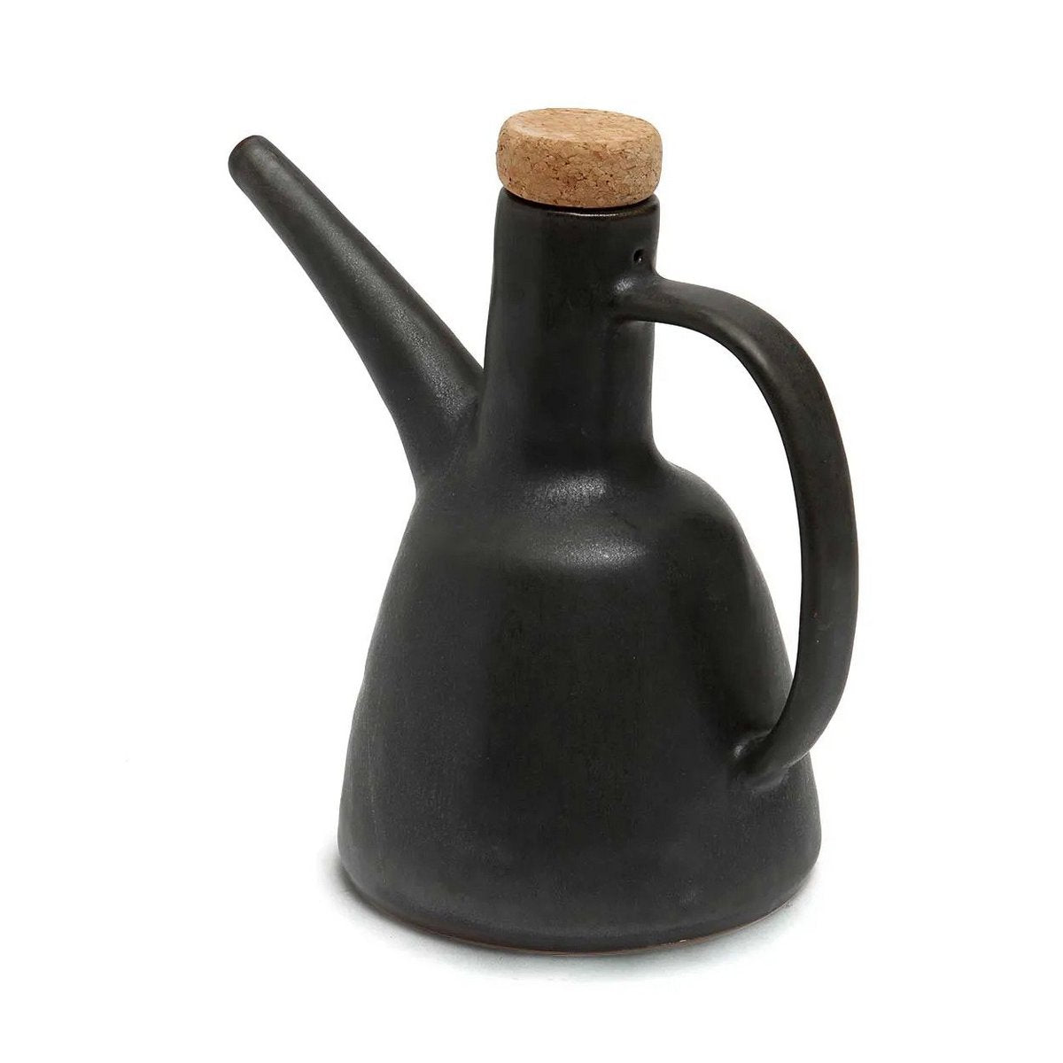 Stoneware Olive Oil Bottle - Matte Black Dispenser N°79