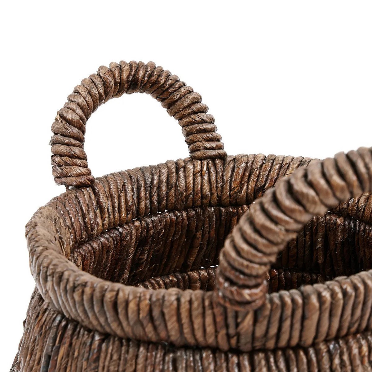 Banana Leaf Storage Basket – Handwoven Triangular Basket with Handles
