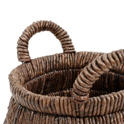 Banana Leaf Storage Basket – Handwoven Triangular Basket with Handles