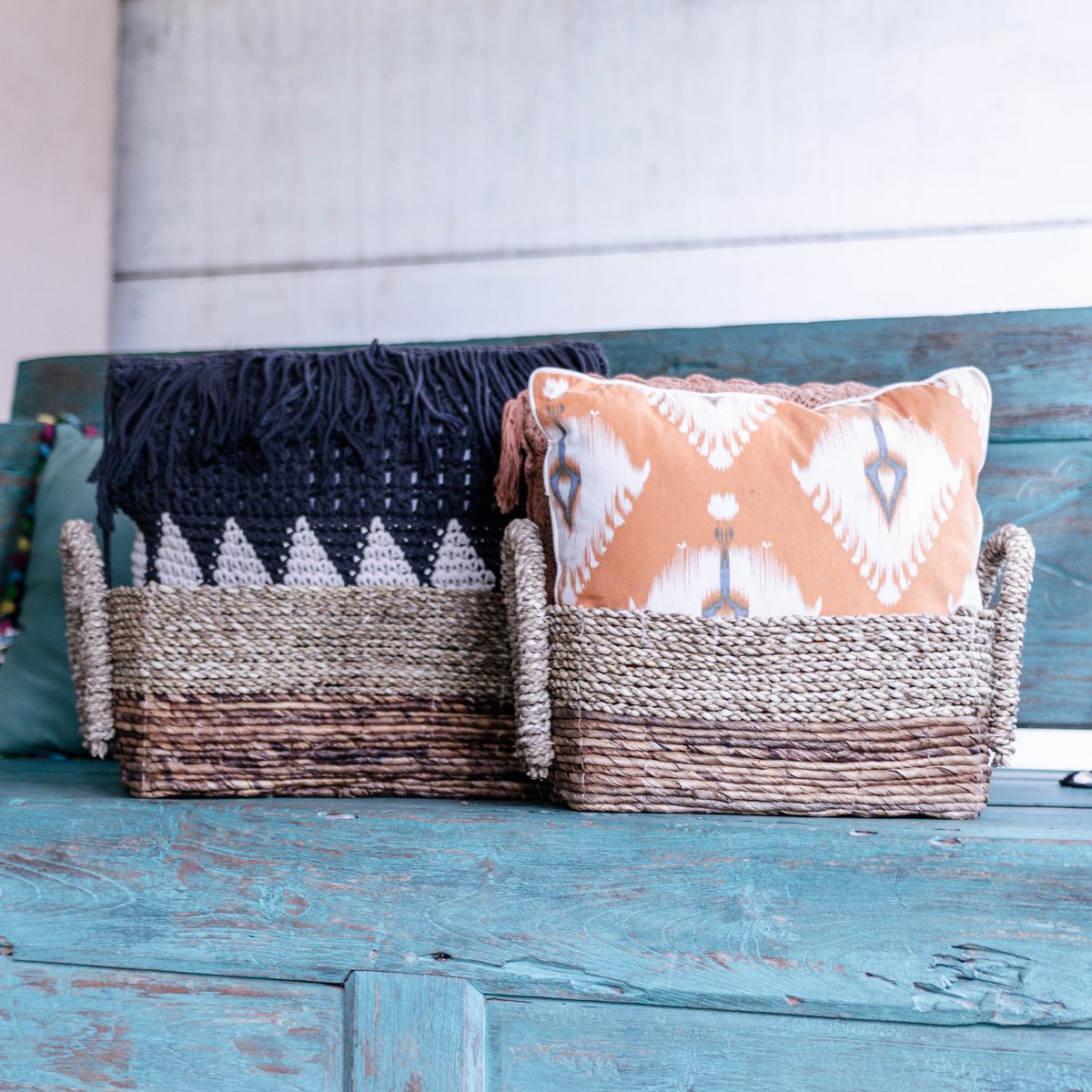 Seagrass Banana Fiber Storage Basket – Handwoven Decorative Basket, 2 Sizes