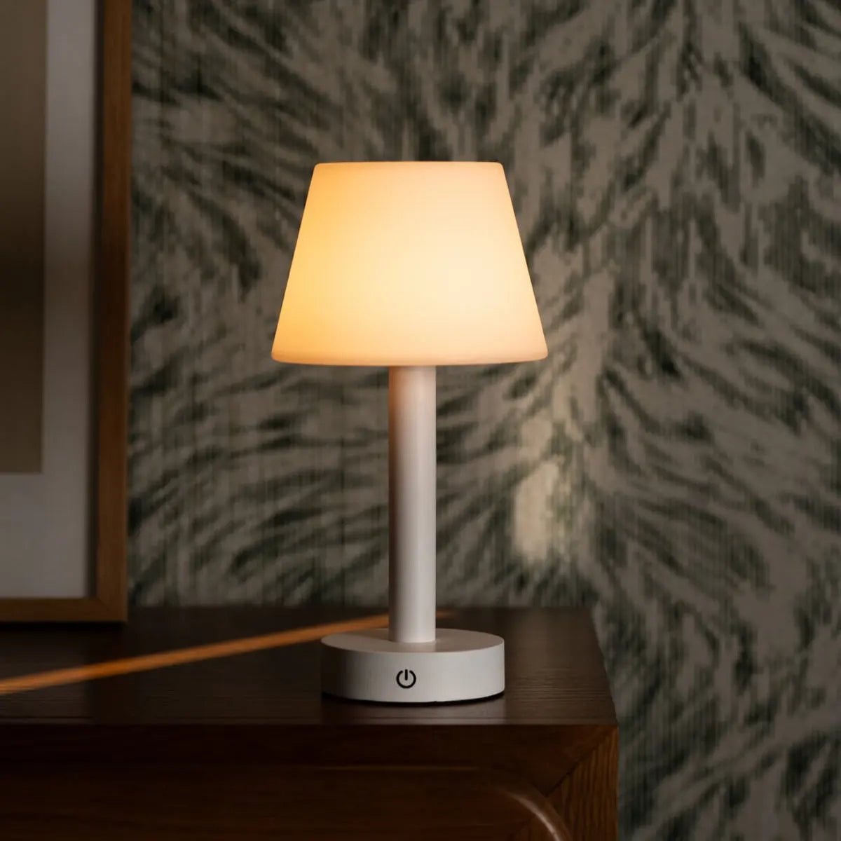 Zoë White Wooden Rechargeable Table Lamp | Dimmable, USB-C & Up to 80 Hours of Battery Life
