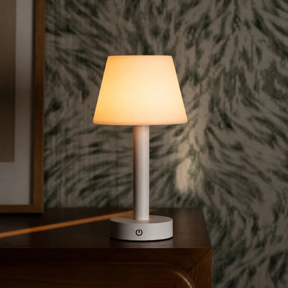 Zoë White Wooden Rechargeable Table Lamp | Dimmable, USB-C & Up to 80 Hours of Battery Life