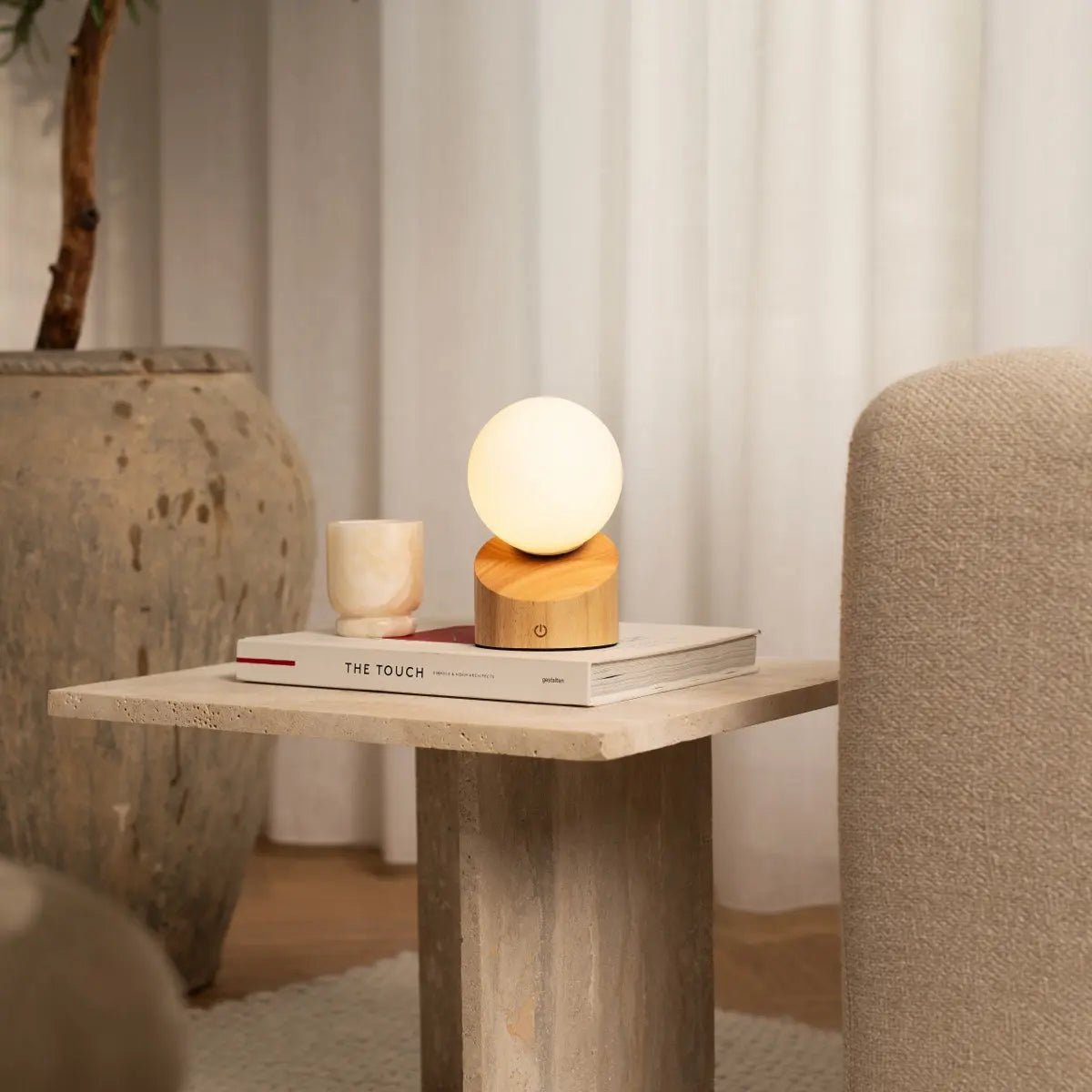 Morris Light Brown Rechargeable Lamp | Stylish, Cordless & Sustainable Design