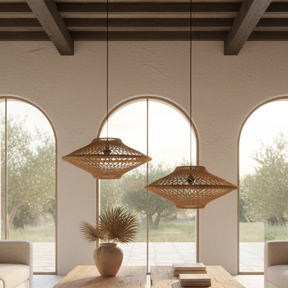 Rope Pendant Light - Natural Corda Hanging Lamp, Medium