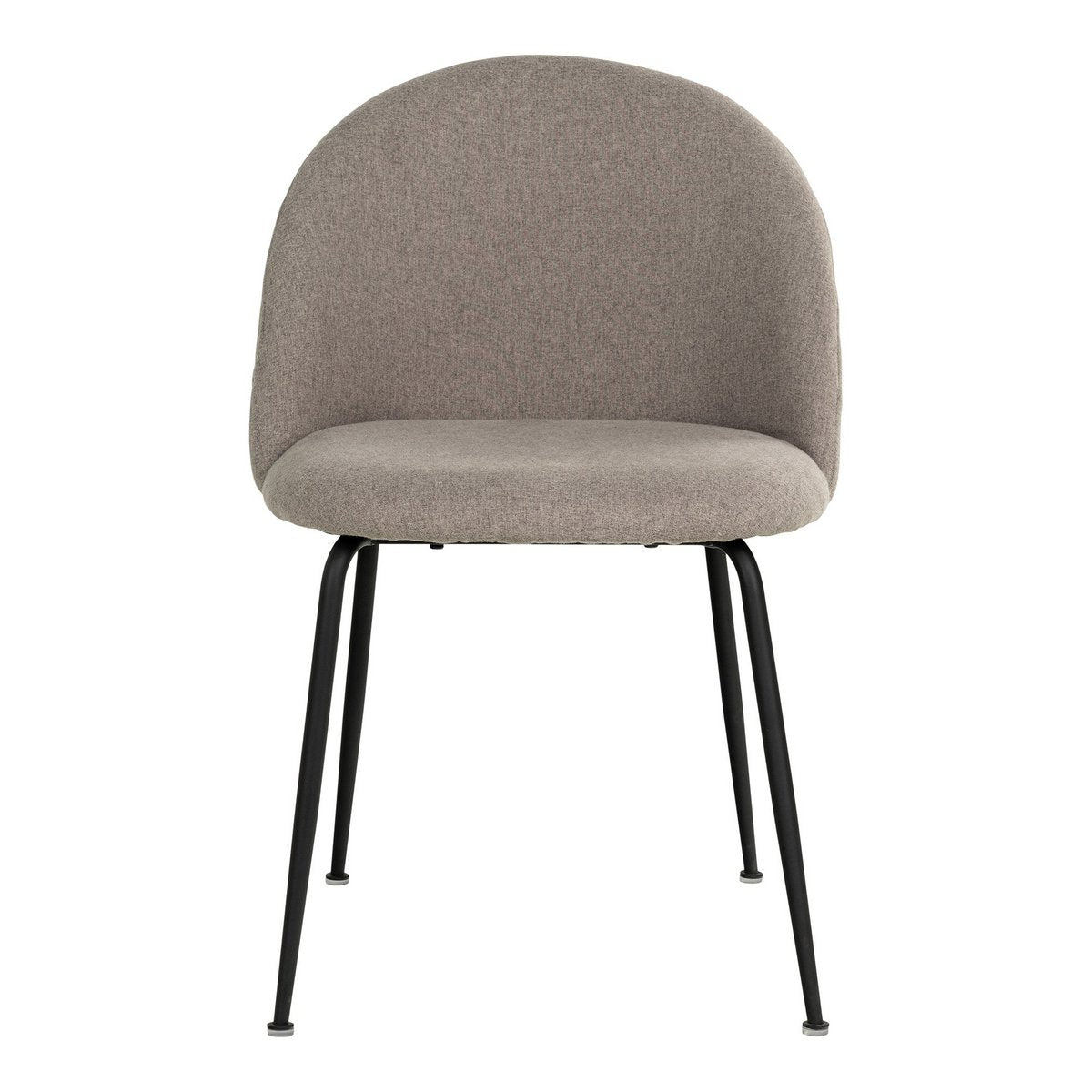 Fabric Dining Chairs - Stone, Black Metal Legs - Set of 2