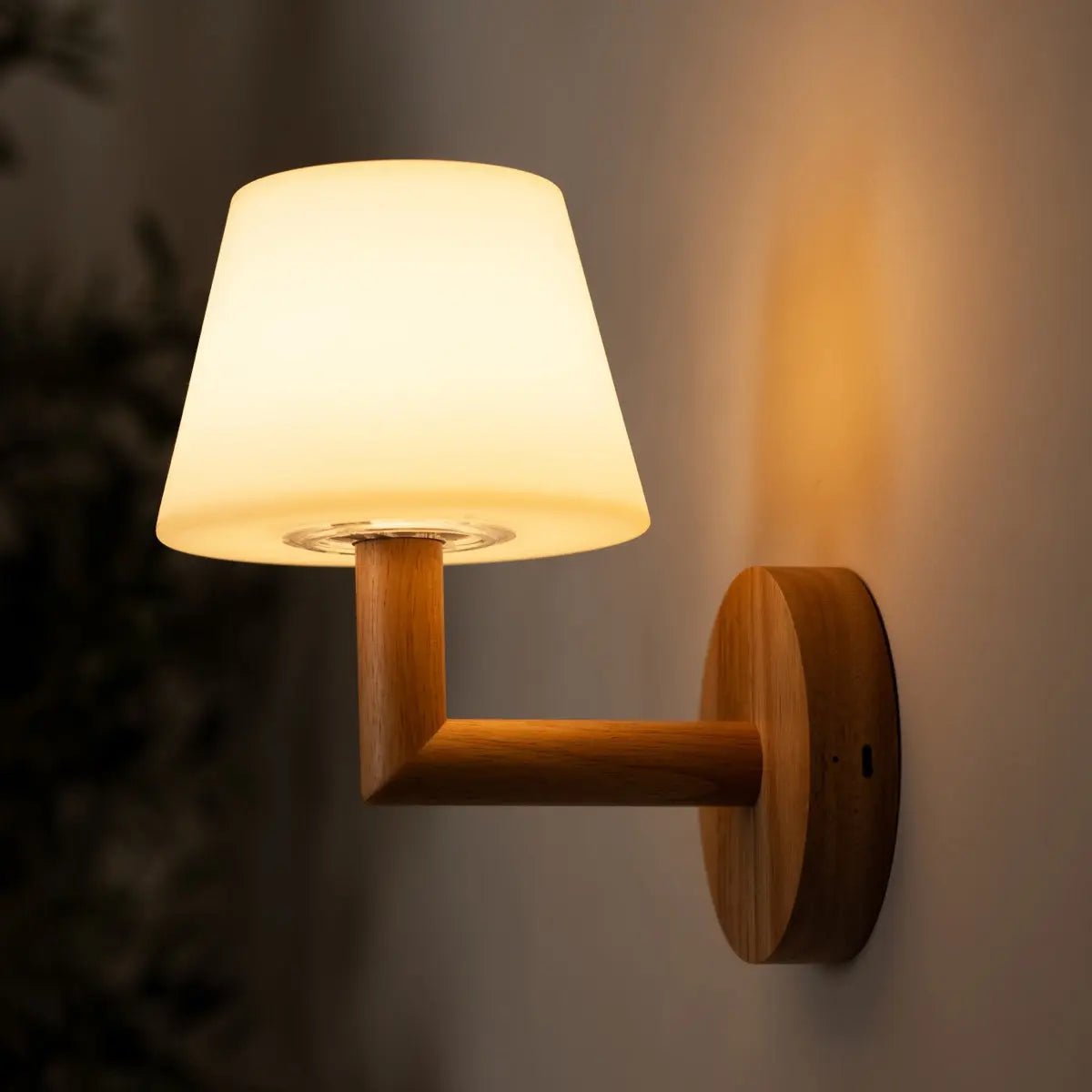 Ted Light Brown Wooden Rechargeable Wall Lamp | Cordless & Dimmable Lighting