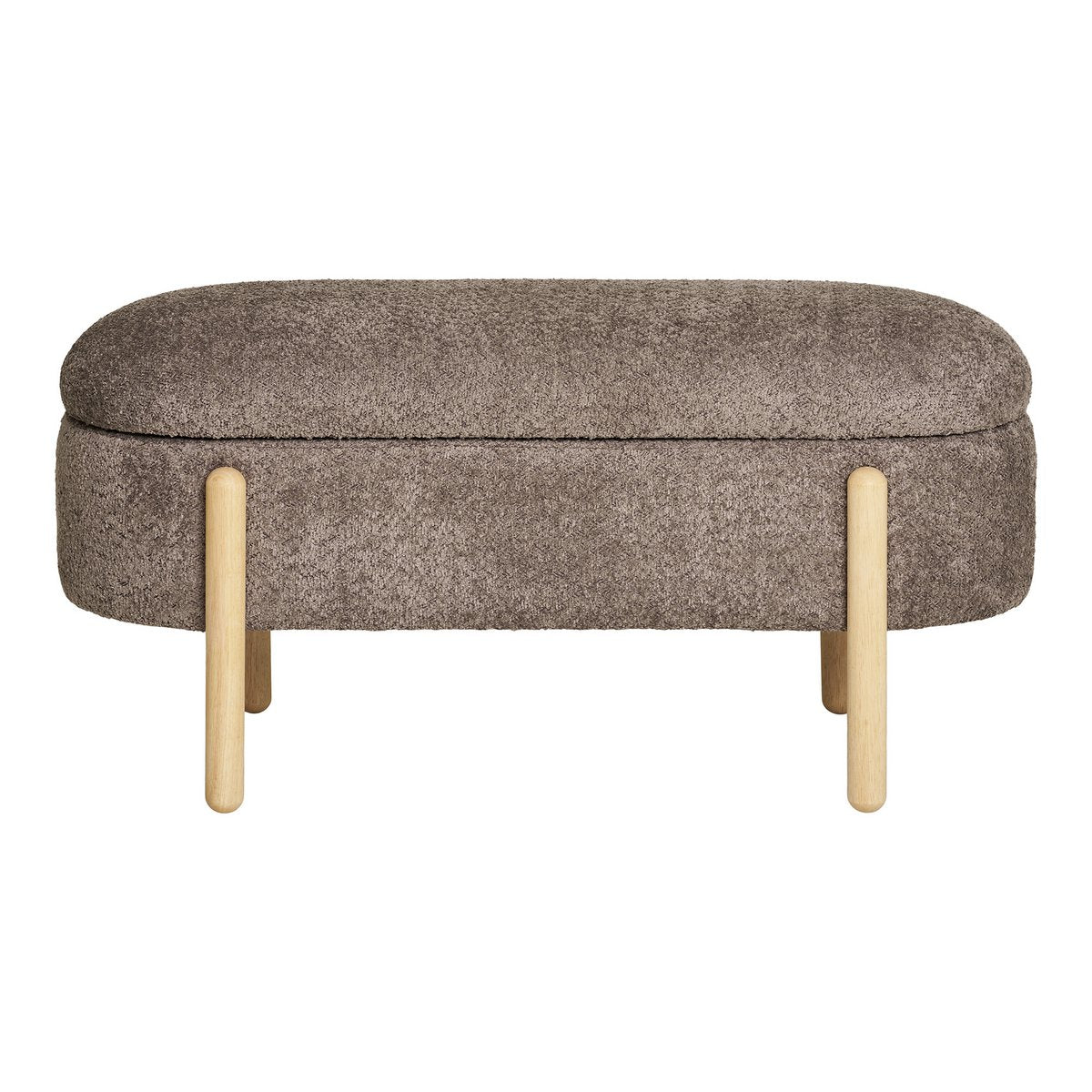 Branca Bench - Brown/Natural, Polyester/Foam/Plywood, 98x41x48 cm