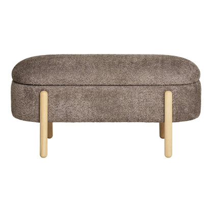 Branca Bench - Brown/Natural, Polyester/Foam/Plywood, 98x41x48 cm
