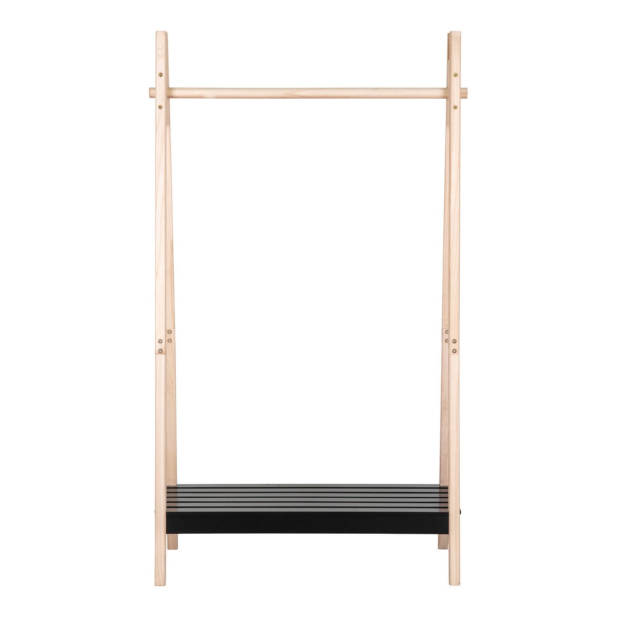 Torino Clothes Rack - Natural/Black, MDF/Paulownia, 94.5x39x170 cm