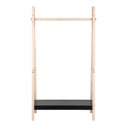 Torino Clothes Rack - Natural/Black, MDF/Paulownia, 94.5x39x170 cm