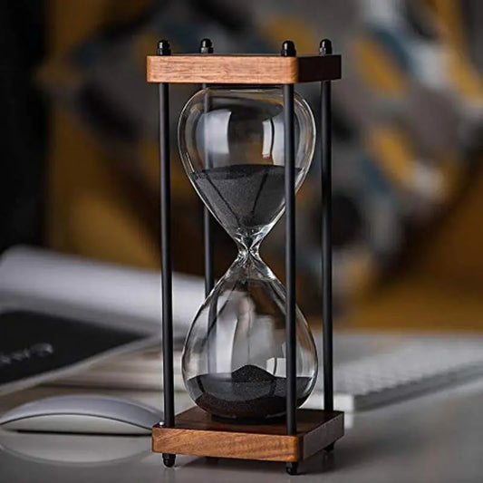 Reloj de arena rústico | Madera y metal, varios colores