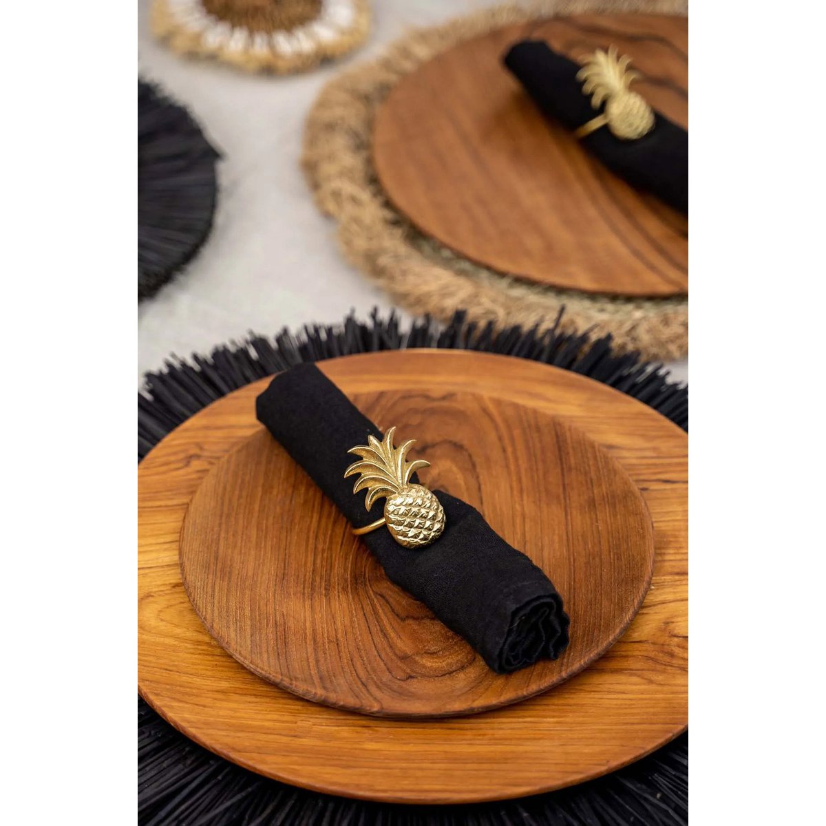 Teak Wood Round Plate - Extra Large Rustic Serving Platter