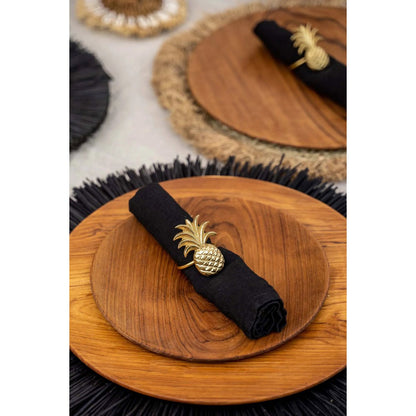 Teak Wood Round Plate - Extra Large Rustic Serving Platter