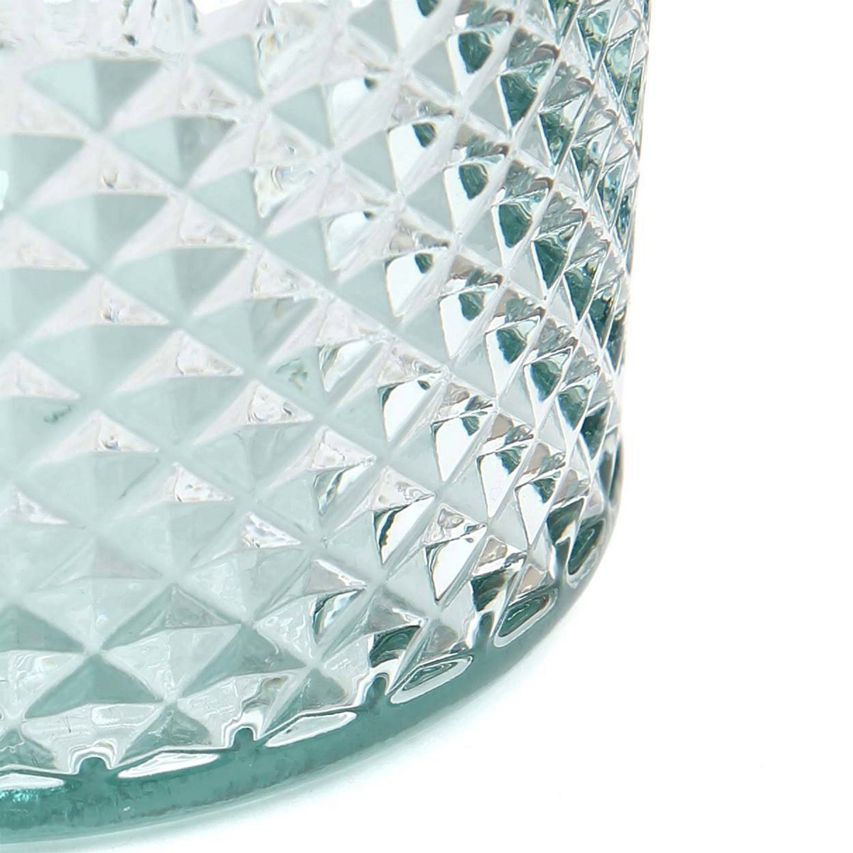 Diamond Cut Cocktail Glass - Medium Blue Recycled Zuanshí Glass