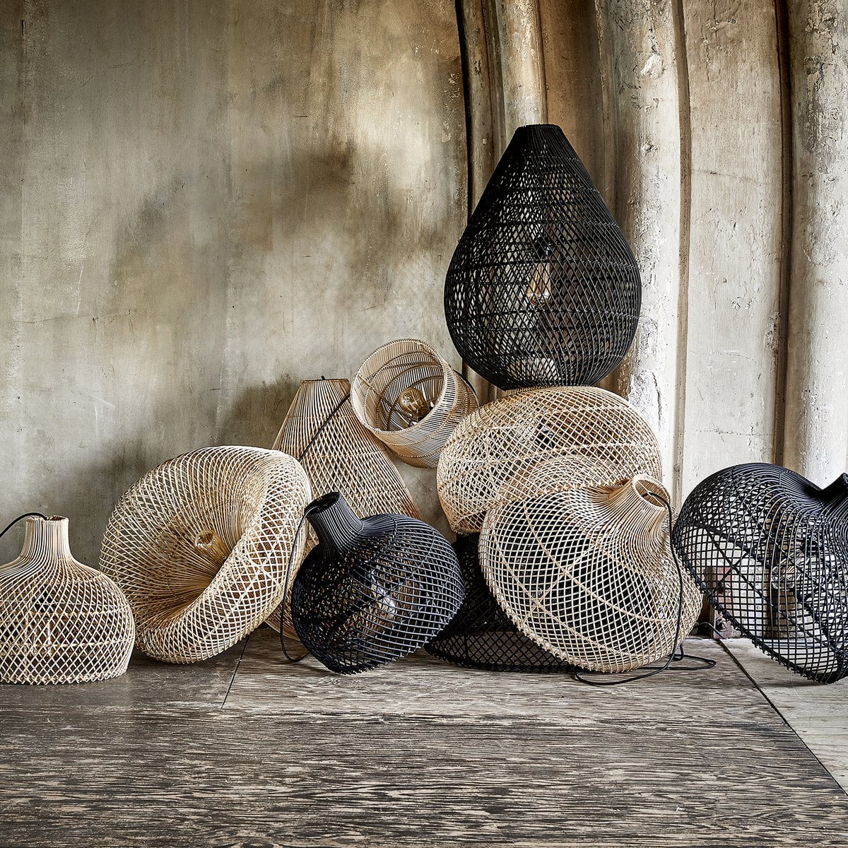 Rattan Pendant Light - Large Natural Woven Hanging Lamp