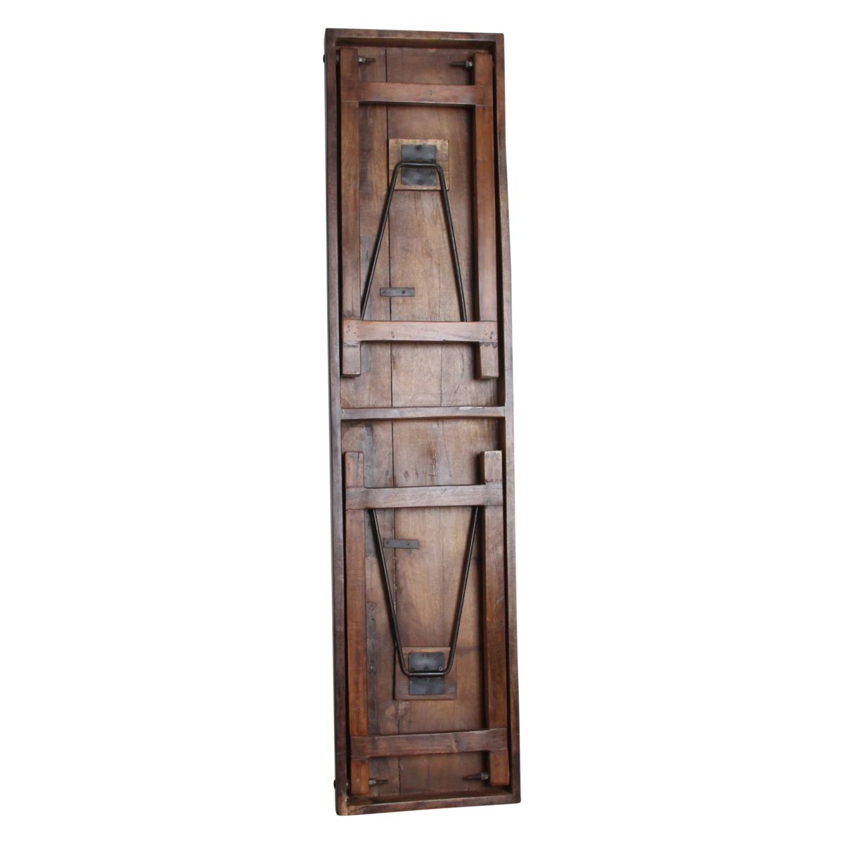 Reclaimed Wood Console Table - Black Foldable Design