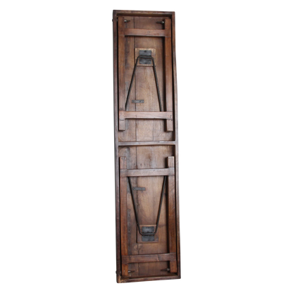 Reclaimed Wood Console Table - Black Foldable Design