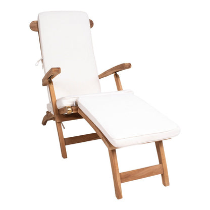 Tumbona Arrecife con Cojín - Blanco, Algodón, 197x55x5 cm