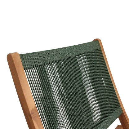 Rope folding lounge chair green