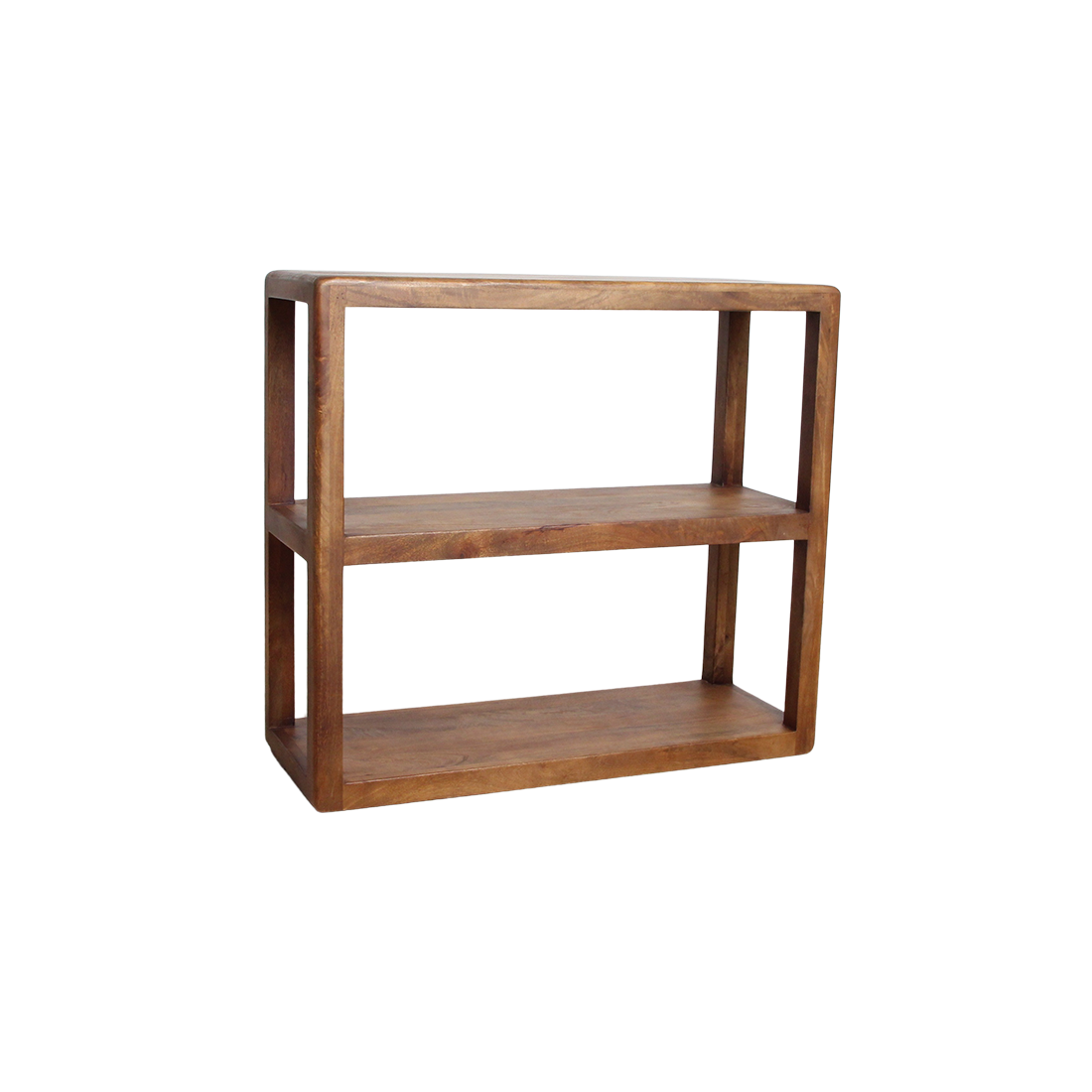 Étagère de rangement en bois de mangue Bullnose 3 étagères - 100x38x90 cm