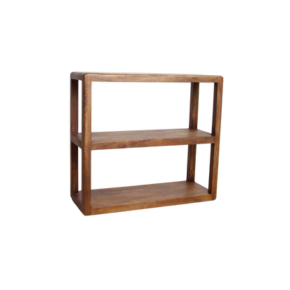 Étagère de rangement en bois de mangue Bullnose 3 étagères - 100x38x90 cm