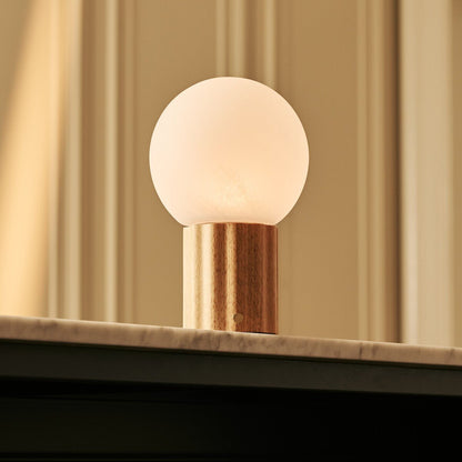 Light Brown Table Lamp – Rechargeable Cordless Lamp with 3 Light Colors