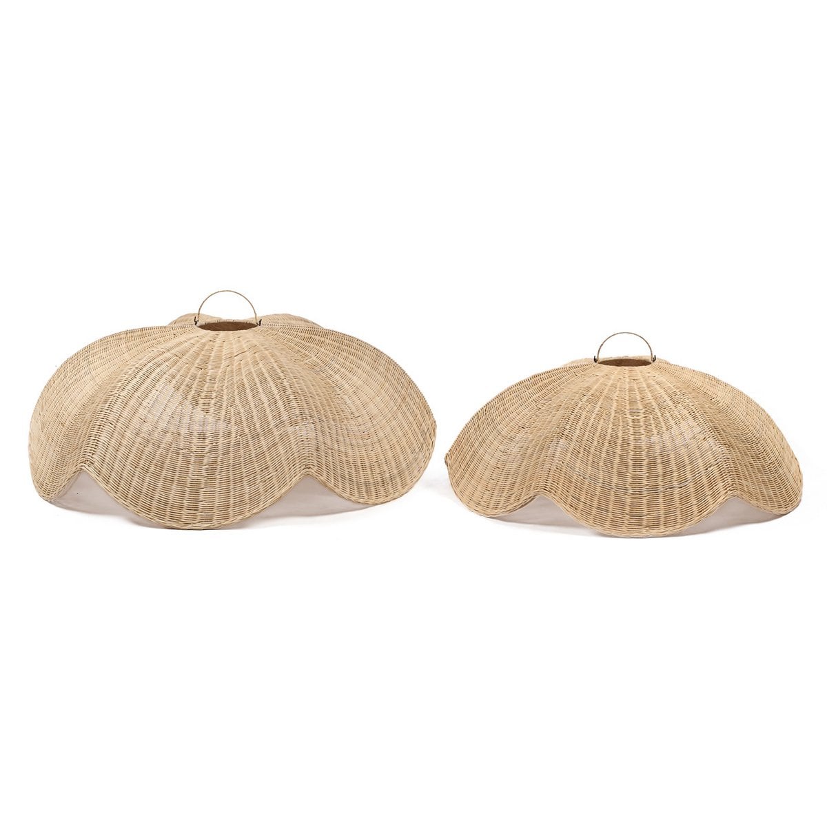 Rattan Pendant Light - XL Natural Wave Design