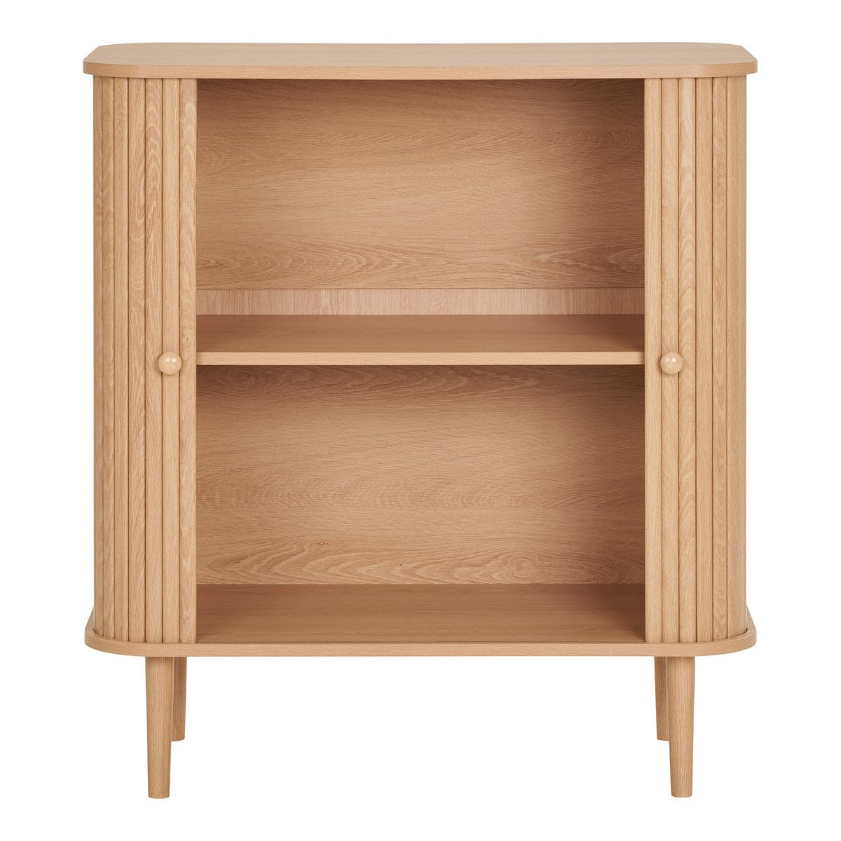 Natural Wood Sideboard - Nikko MDF & Pine Storage Cabinet, 80cm
