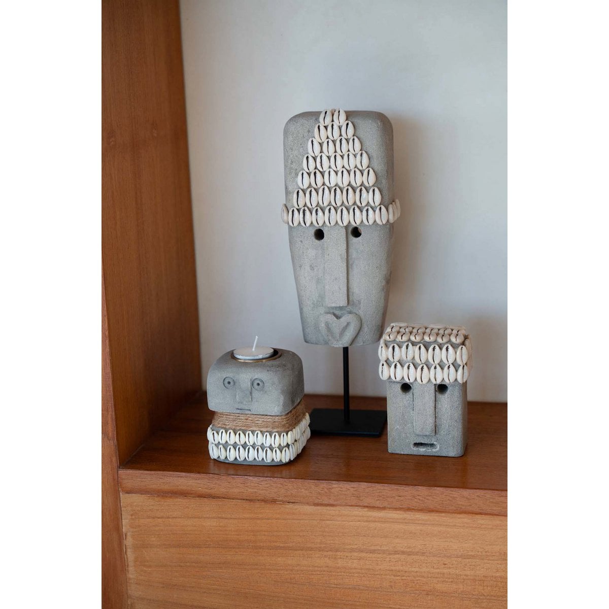 Sandstone Candle Holder - Hand-Carved Stone Sumba Style