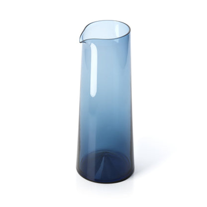Recycled Glass Carafe - Blue Water Pitcher for Sustainable Living
