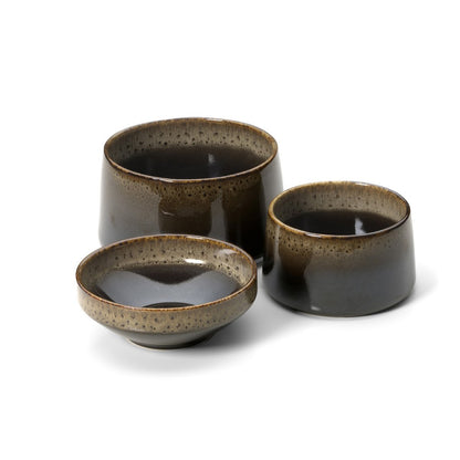 Dark Brown Ceramic Bowl - Kyoto Low Bowl