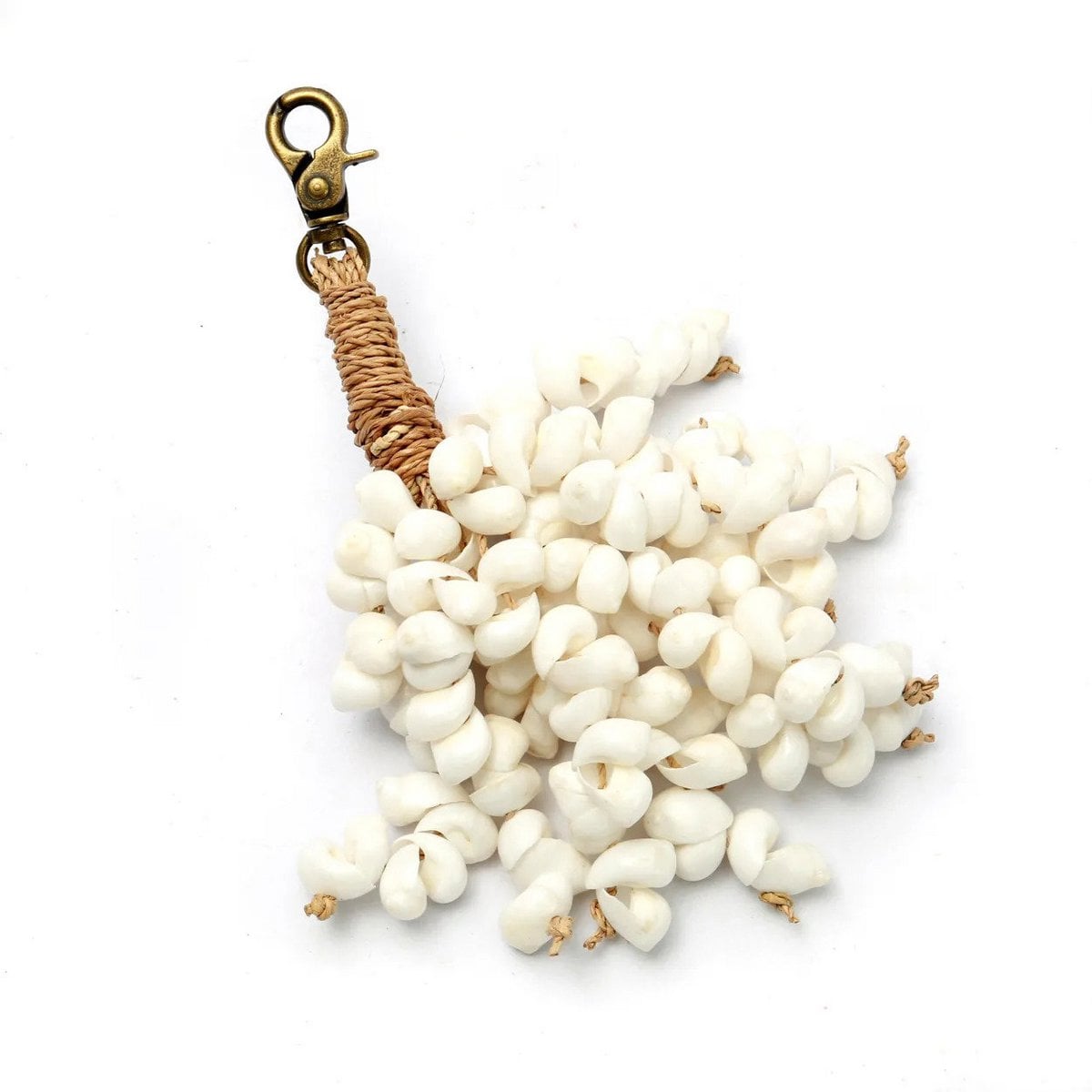 Seashell Keychain - White Coastal Keychain Decor