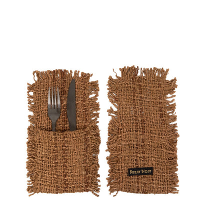 Cotton Cutlery Holder - The Oh My Gee - Brown