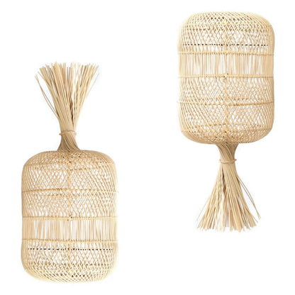 Natural Rattan Pendant Light – Handwoven Dumpling Lamp, Medium
