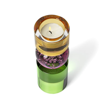 Recycled Glass Tea Light Holder - High Solar Jewel Candle Holder