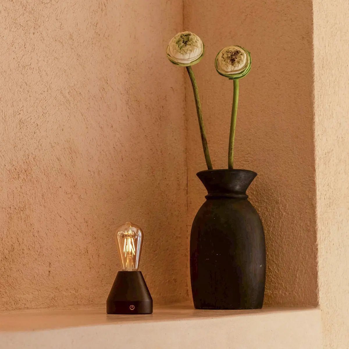 Zavi Dark Brown Rechargeable Table Lamp | LED, Cordless & 80-Hour Battery Life