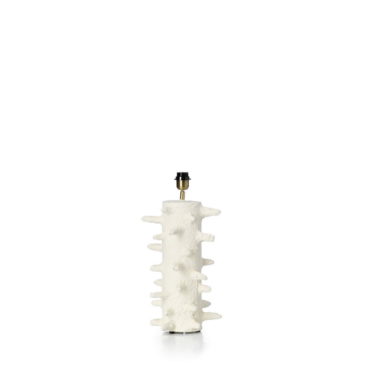 Papier-Mâché Table Lamp – White Spiked Accent Lighting, Medium