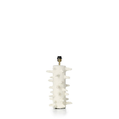 Papier-Mâché Table Lamp – White Spiked Accent Lighting, Medium