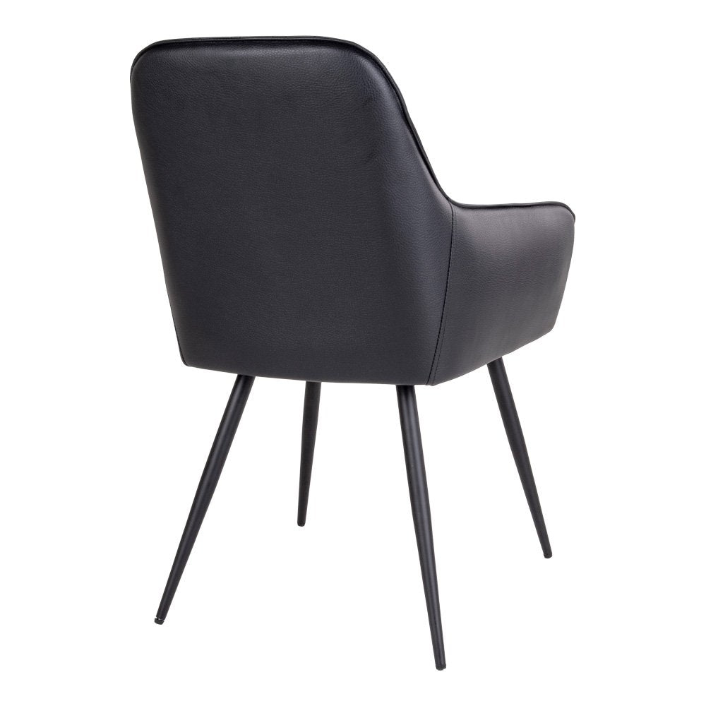 Harbo Dining Chair - PU, Steel, Black - Set of 2