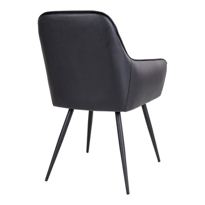 Harbo Dining Chair - PU, Steel, Black - Set of 2