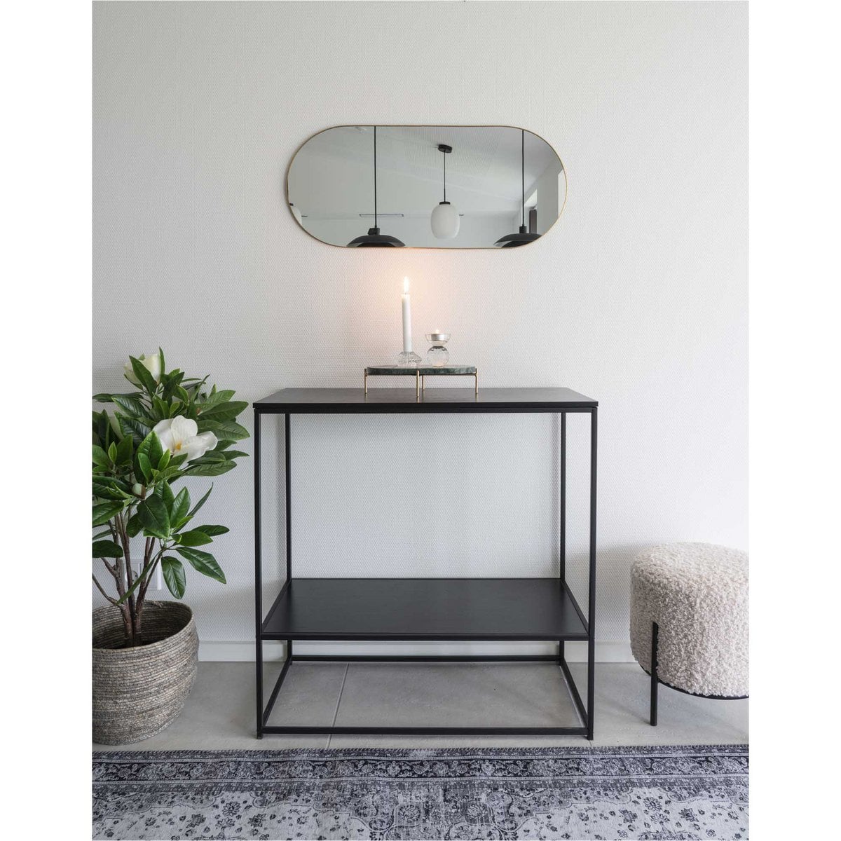 Jersey Mirror - Brass Look, Steel, 35x80x0.5 cm