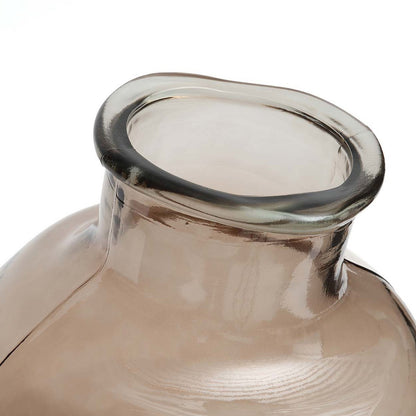 Recycled Glass Vase - Beige Bubble Design Accent Vase